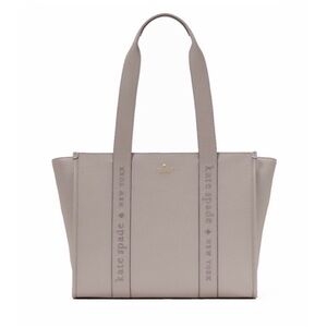 Kate Spade New York Kip Large Pebbled Leather Tote Bag, Cozy Grey